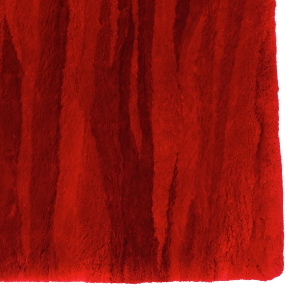 RED DYED SHEARED BEAVER FUR THROW, BLANKET