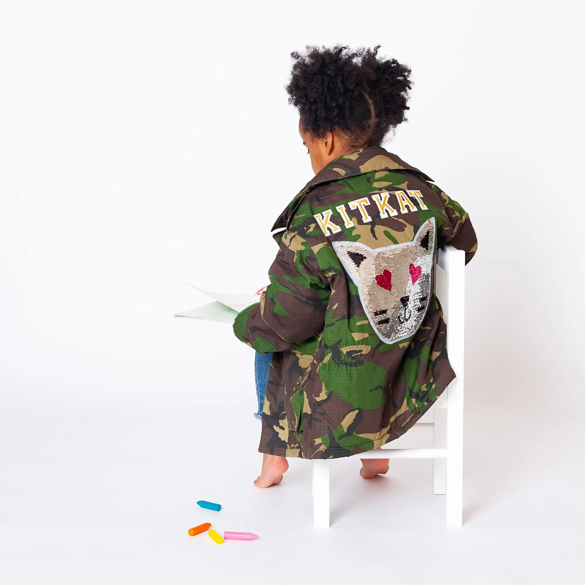 Reversible Sequin Cat Camo Jacket