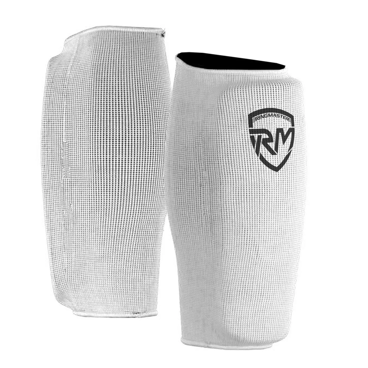 RingMaster Sports Elastic Shin Pads White