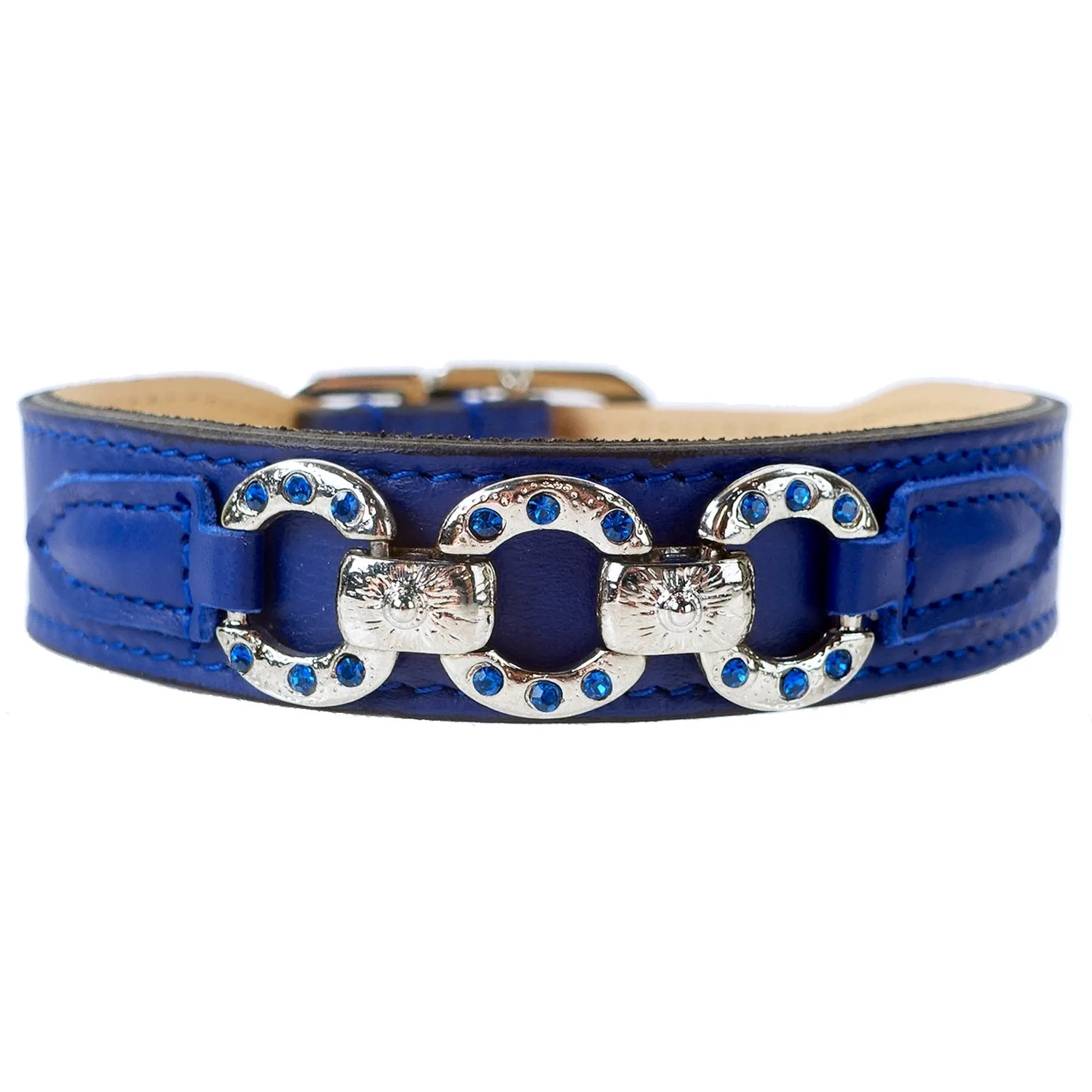 Rodeo Drive Dog Collar in Cobalt Blue & Nickel