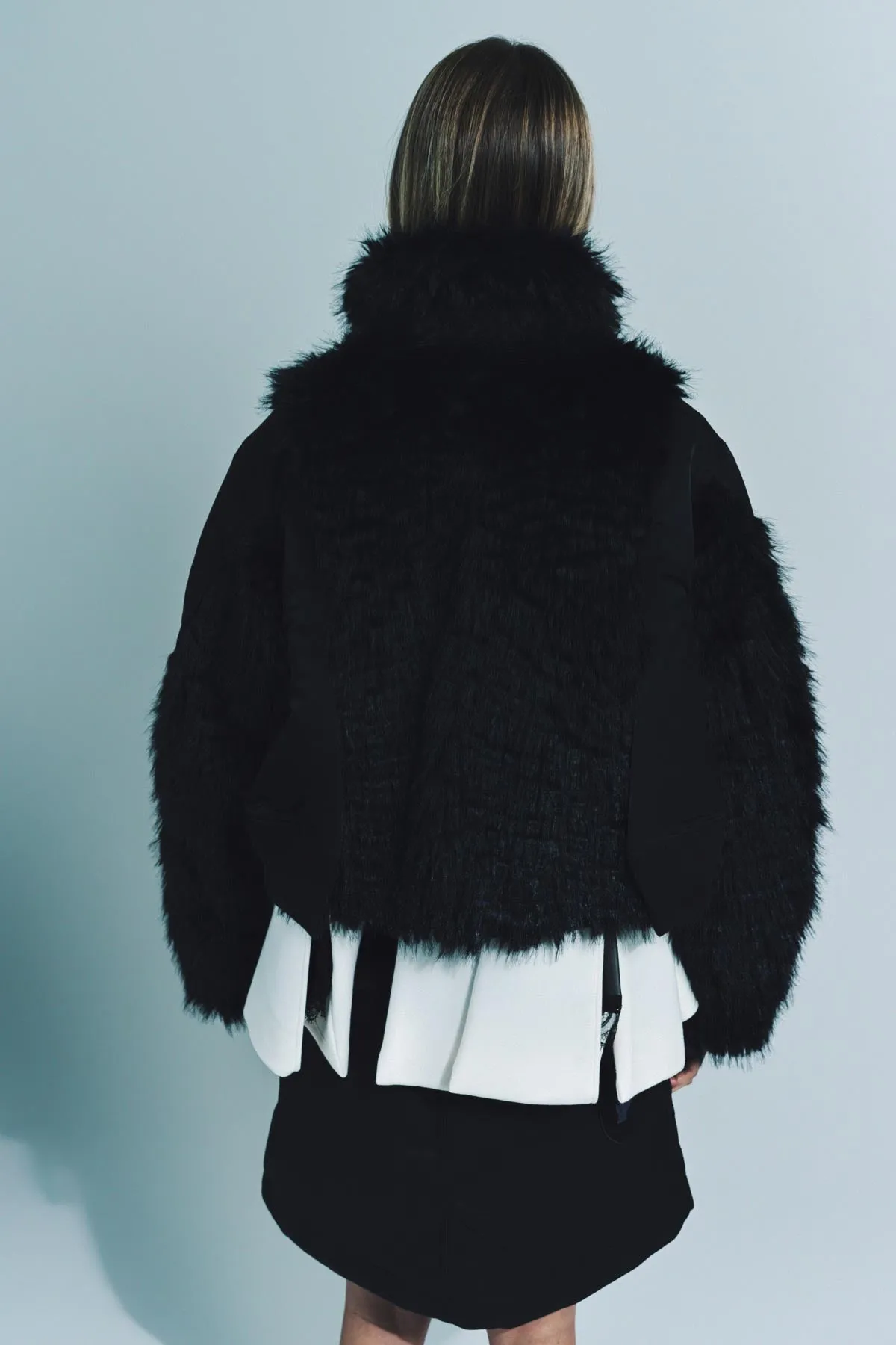 SACAI | FAUX FUR NYLON TWILL BLOUSON