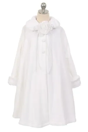 SALE KD127 White Fleece Style Coat (2-12 years)