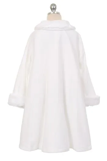 SALE KD127 White Fleece Style Coat (2-12 years)