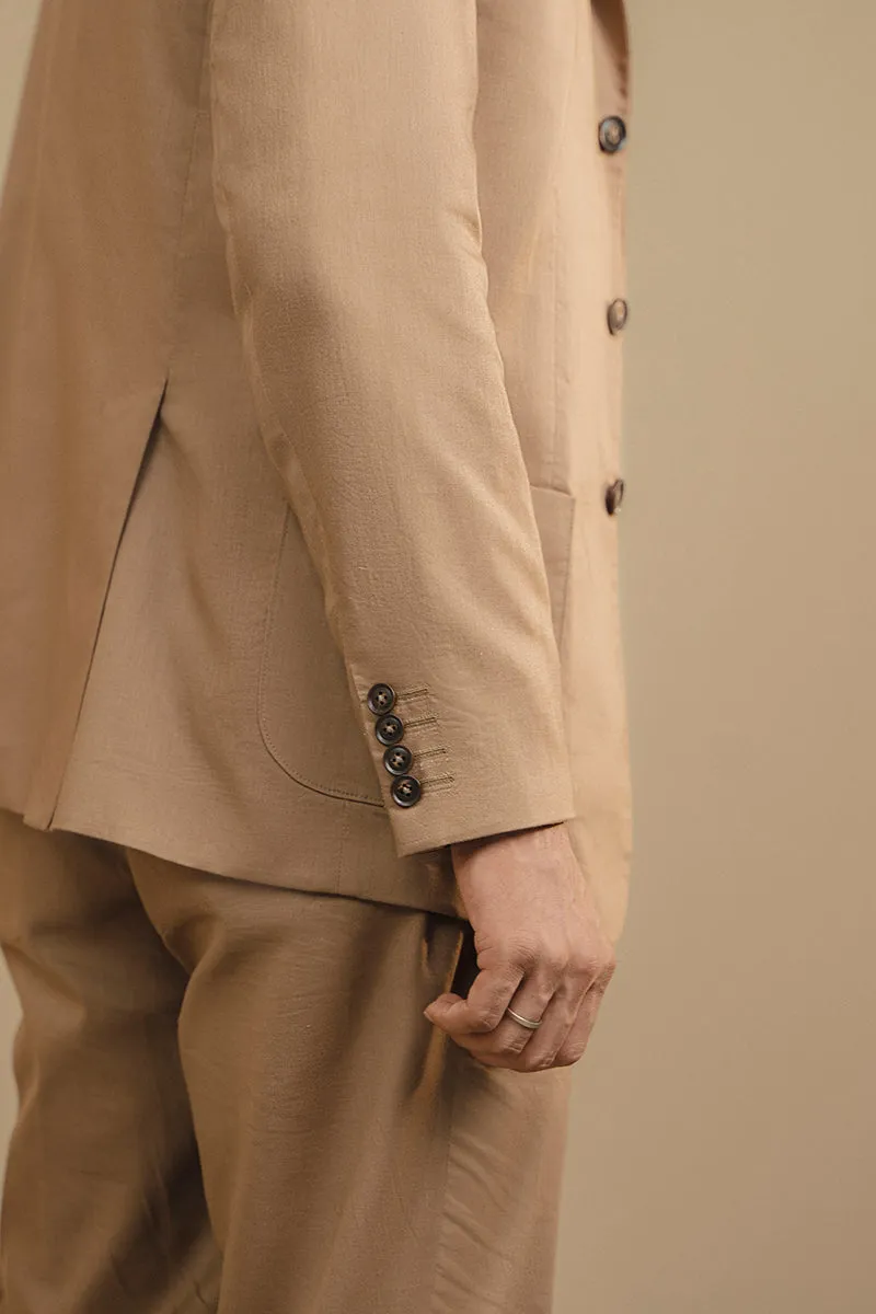 SAND BROWN LINEN SUIT