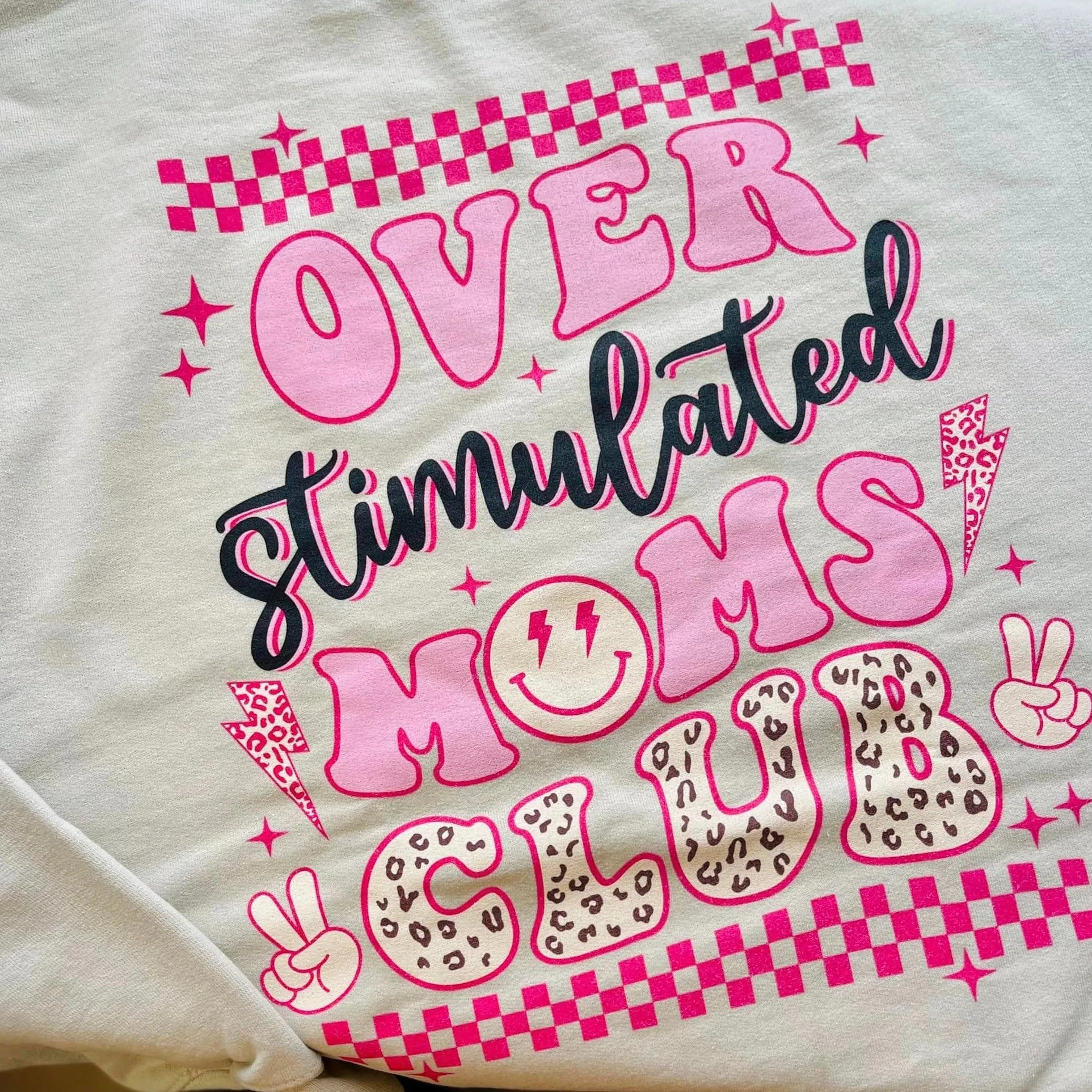 (Sand) Overstimulated Moms Adult Sweatshirt