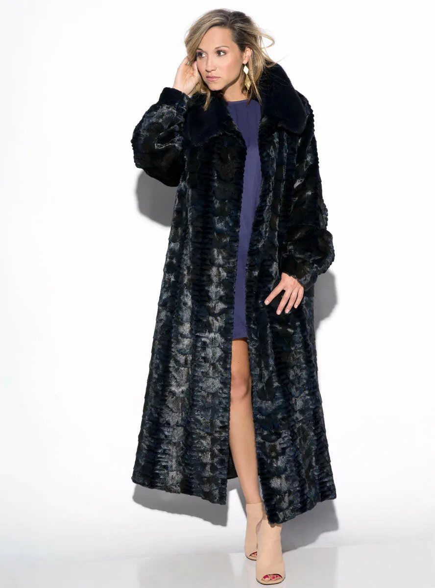 Sculptured Mink Fur Vest with Mink Fur Collar