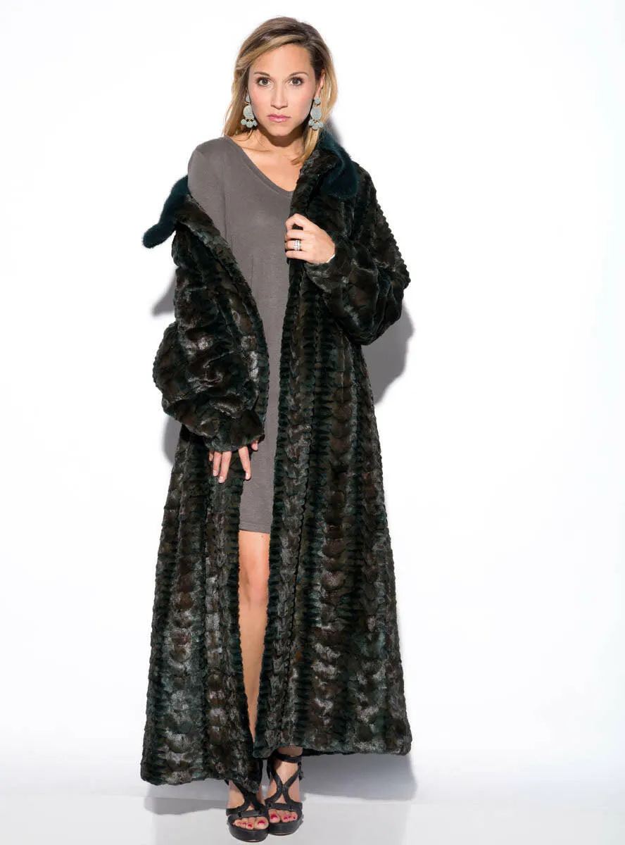 Sculptured Mink Fur Vest with Mink Fur Collar