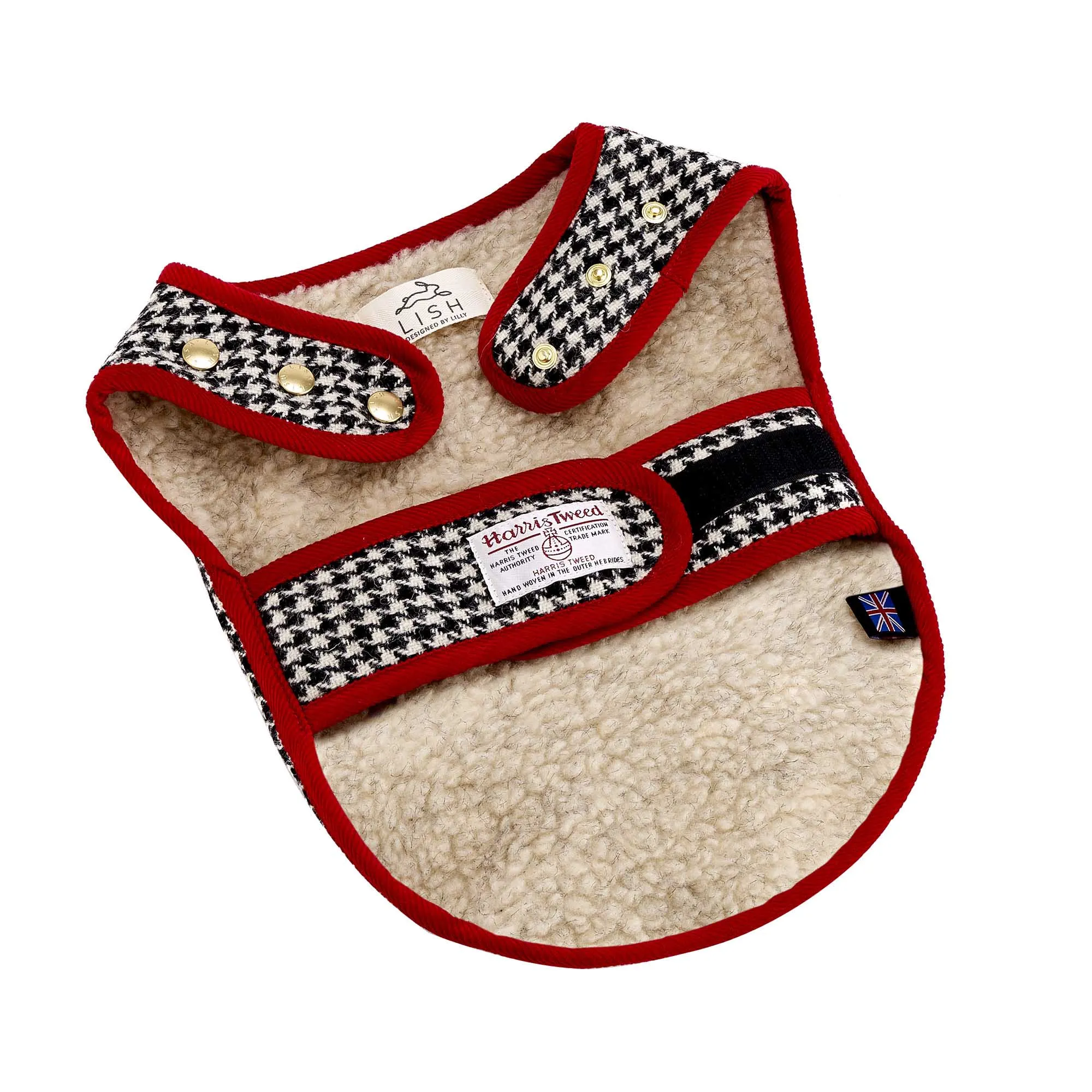 Sidney Monochrome Harris Tweed Luxury Dog Coat