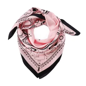 Silk Scarf - Pink & Black