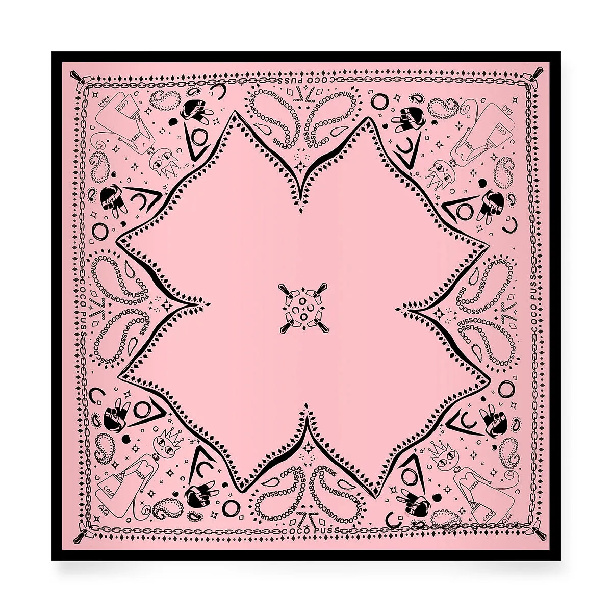 Silk Scarf - Pink & Black