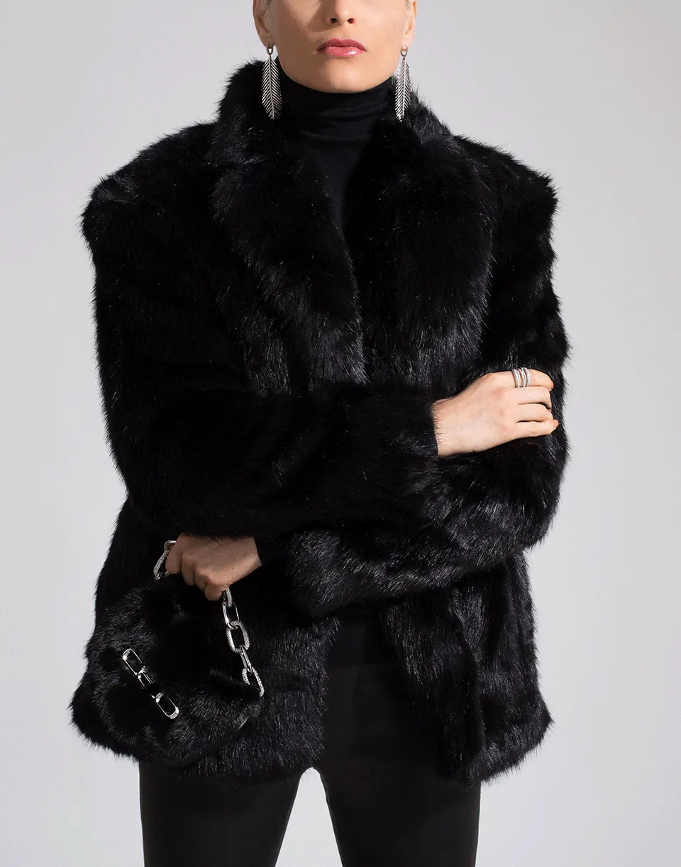 Single Breasted Faux Fur Jacket