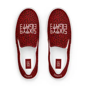 Sixty Eight 93 Logo White Cheetah Red Women's Slip On Shoes