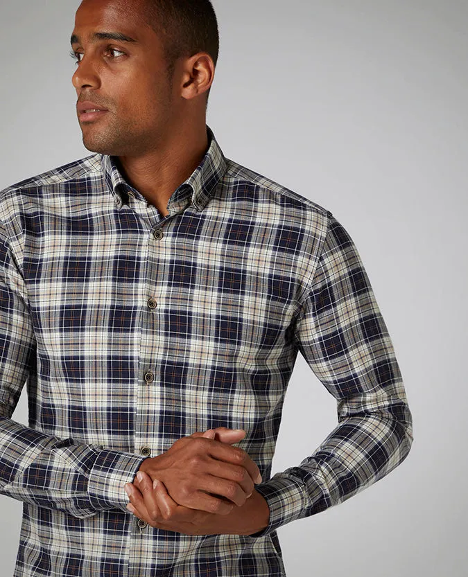 Slim Fit Checked Cotton Shirt