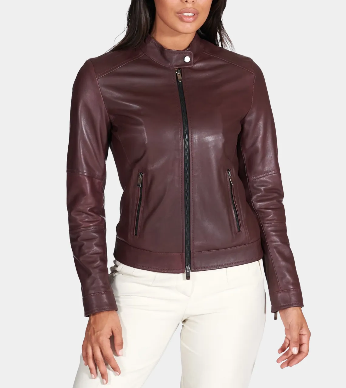 Slim Fit Women's Biker Leather Jacket