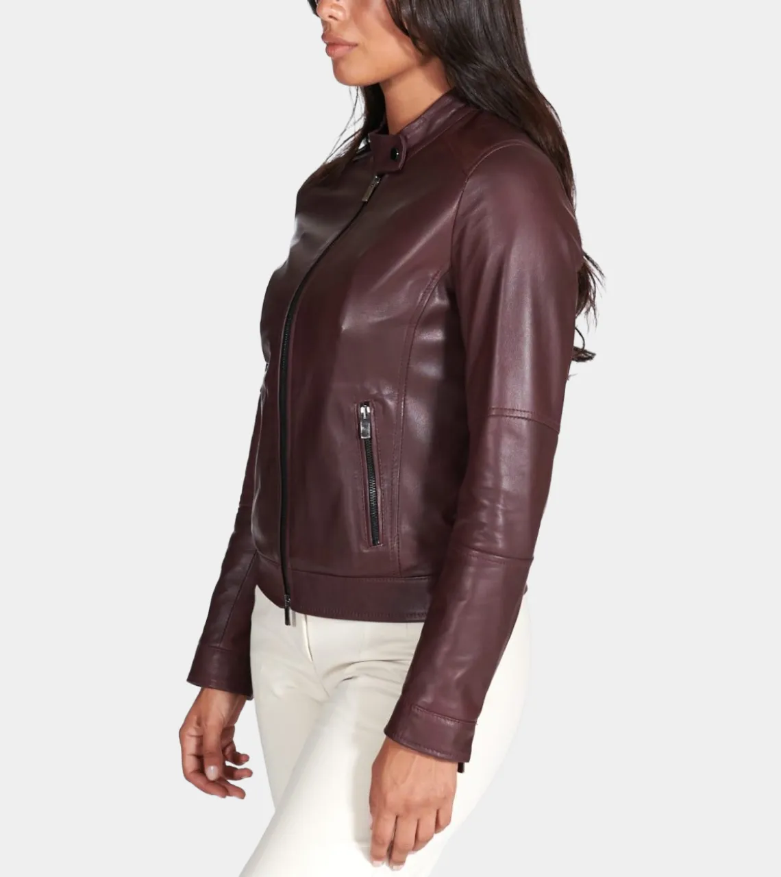 Slim Fit Women's Biker Leather Jacket