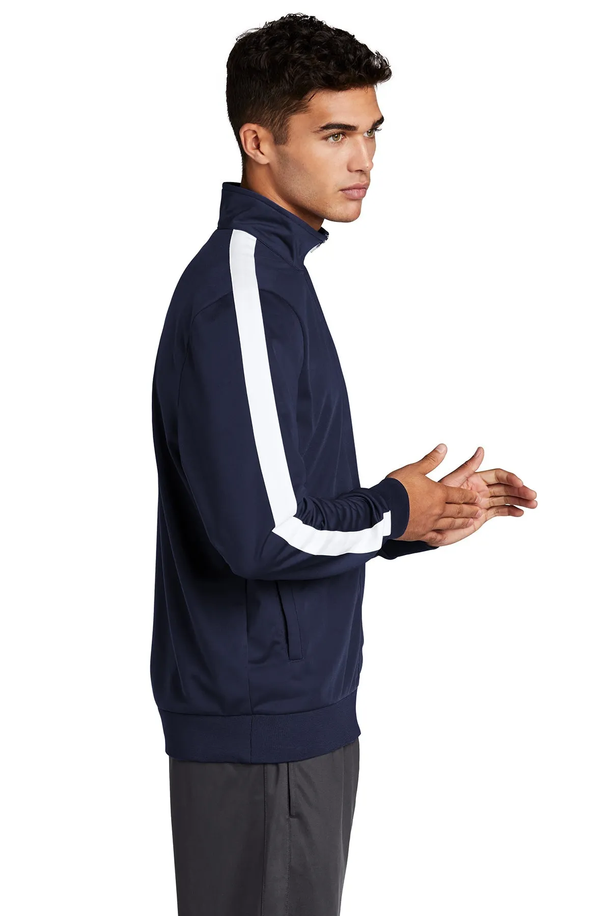 Sport-Tek Tricot Track Branded Jackets, True Navy/ White