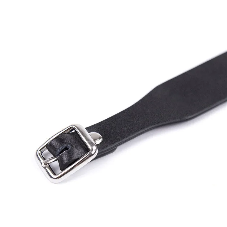 Sultry Faux Leather Bondage Collar