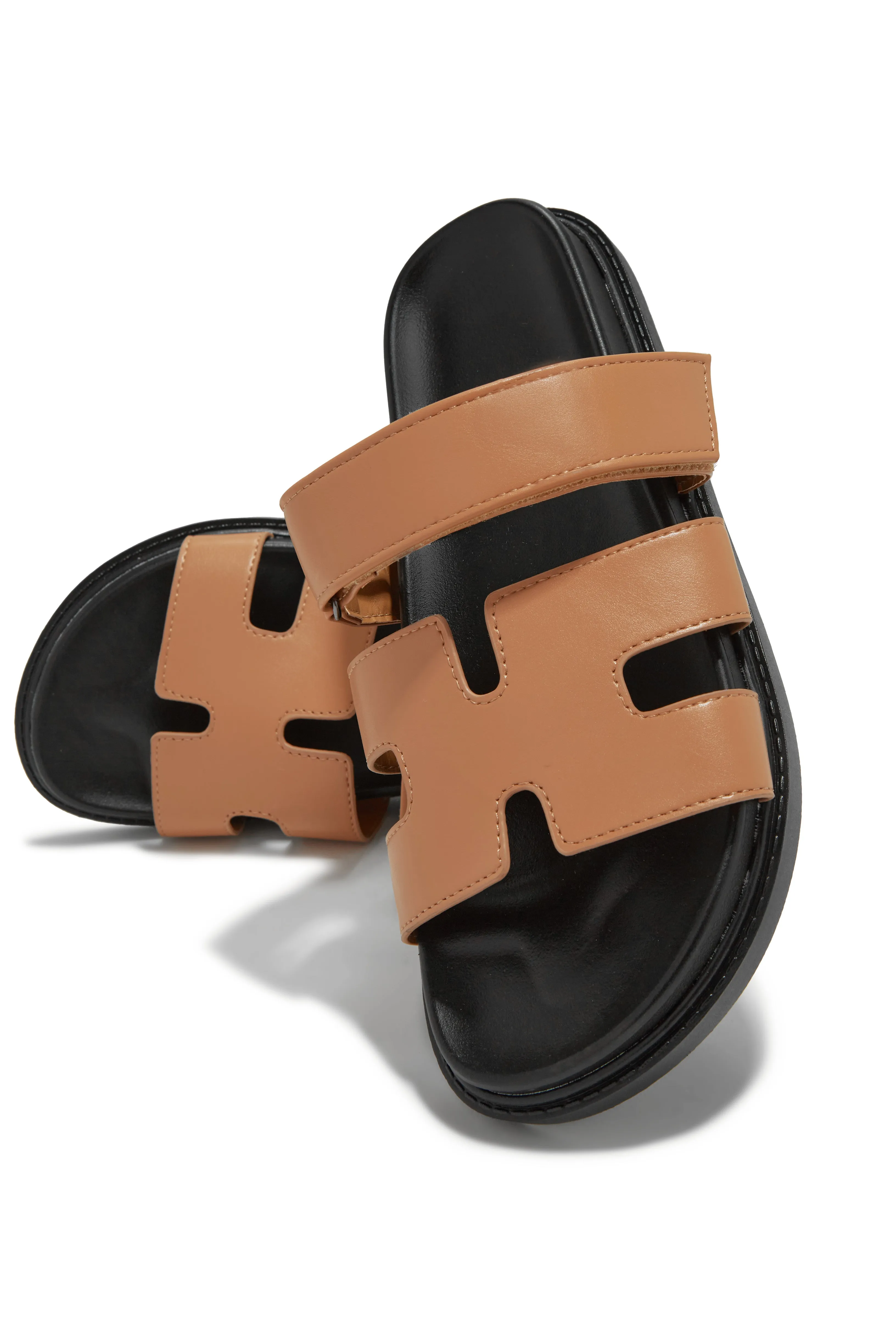 Sun Kissed Slip On Sandals - Camel