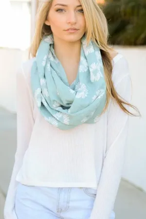 Sunflower Design Infinity Loop Scarf