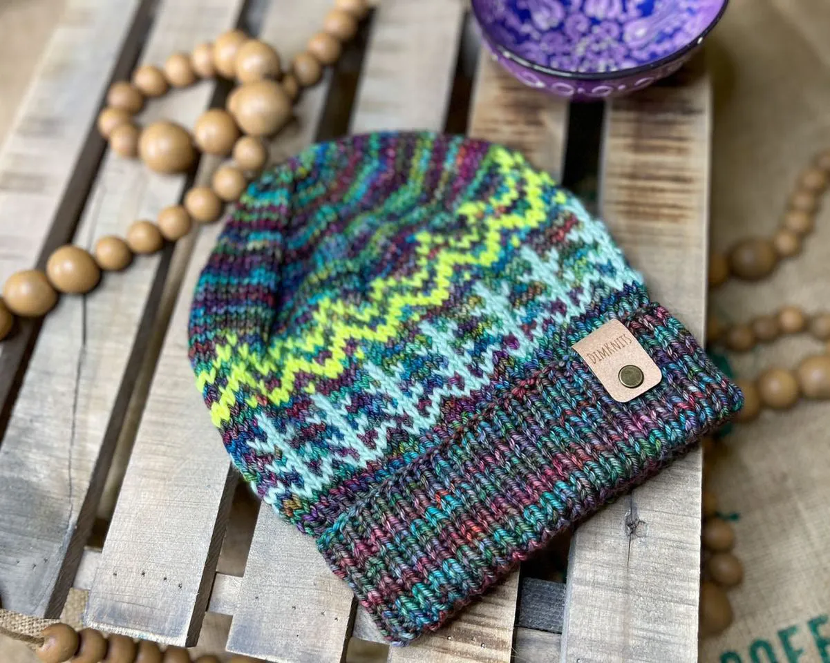 The Parker Beanie Knitting PATTERN colorwork fair isle digital download worsted