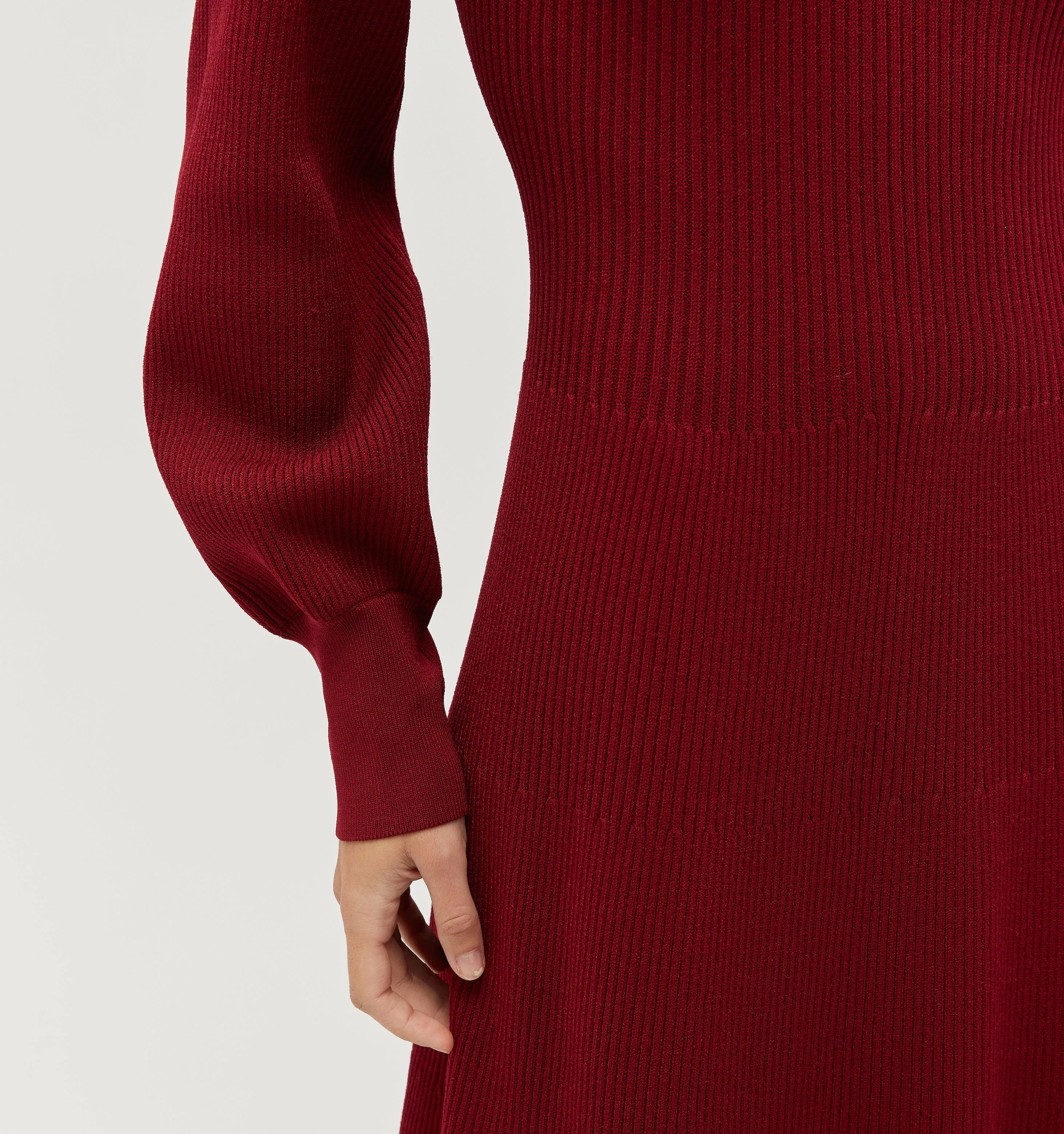 The Persephone Dress - Dark Cherry Rib Knit