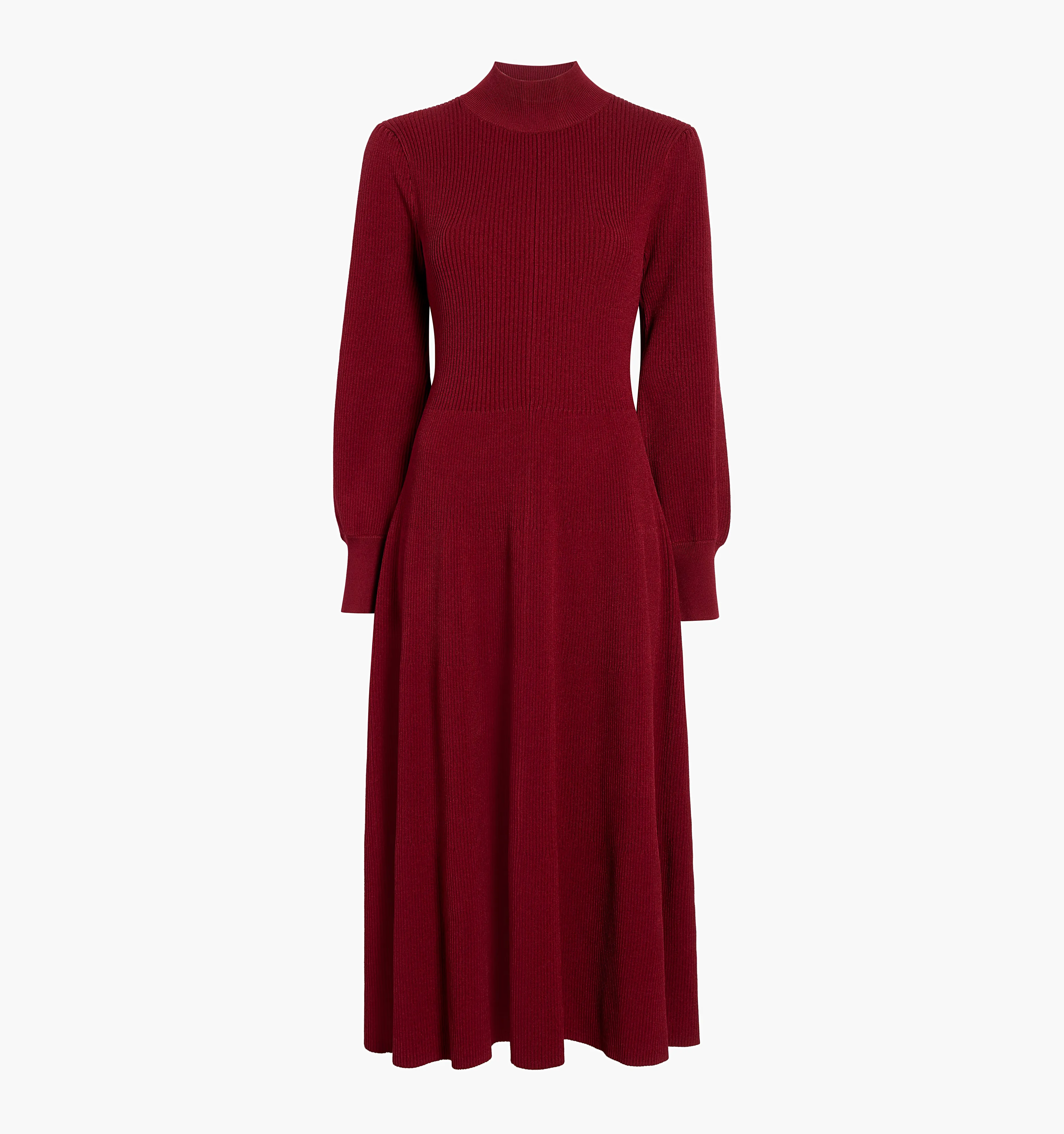 The Persephone Dress - Dark Cherry Rib Knit