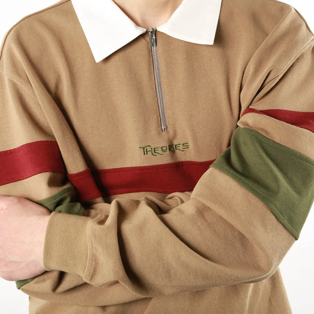 Theories Half Zip Rugby Shirt Sand