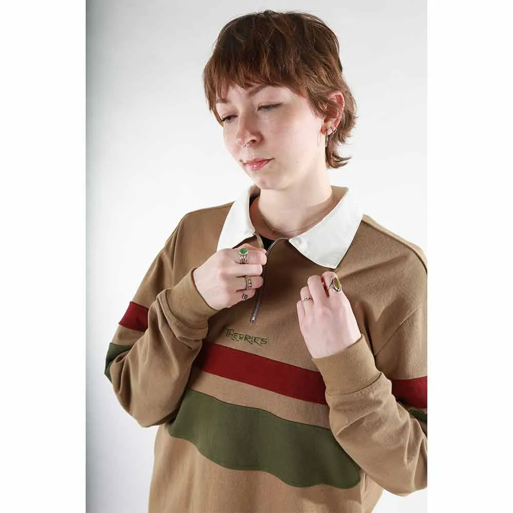 Theories Half Zip Rugby Shirt Sand