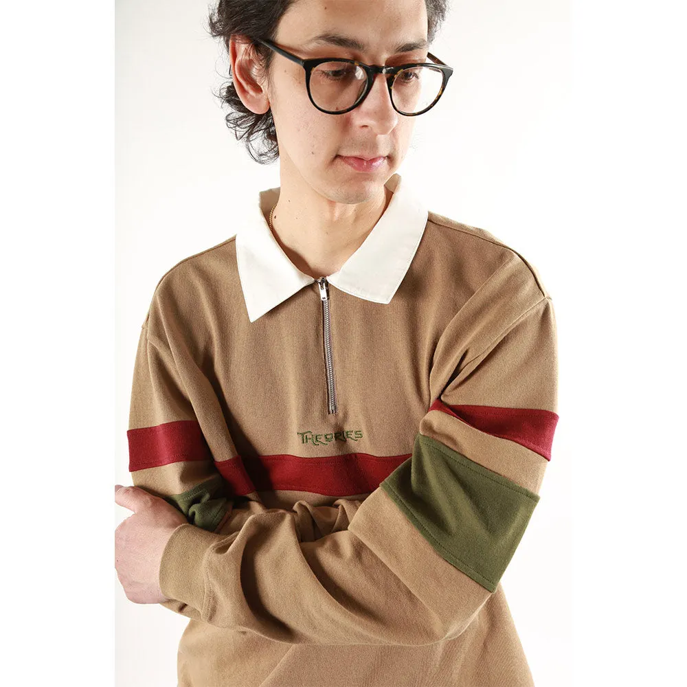 Theories Half Zip Rugby Shirt Sand