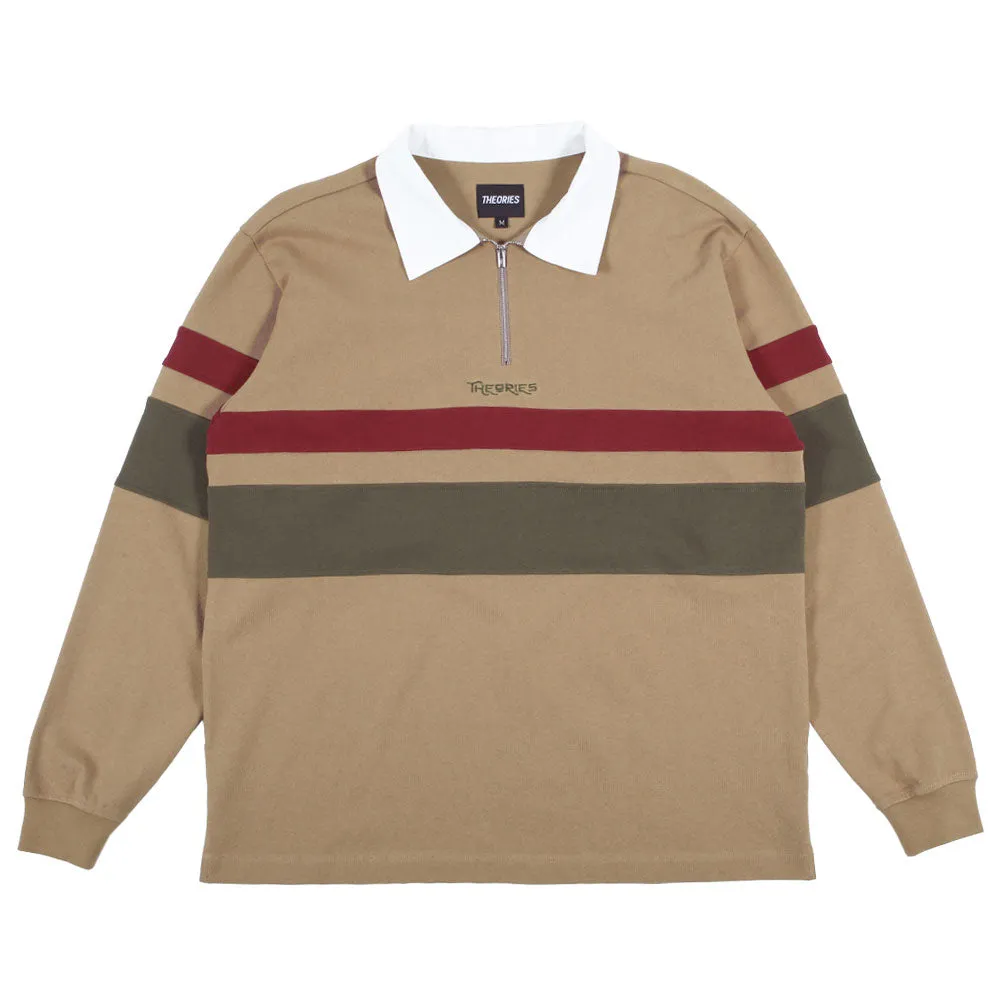 Theories Half Zip Rugby Shirt Sand