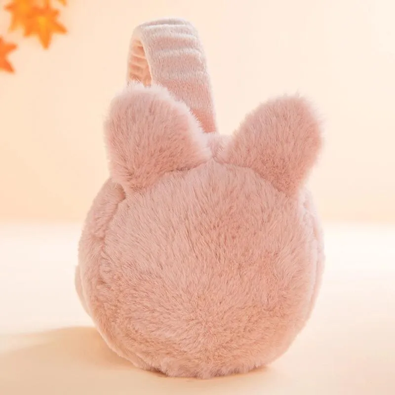 Toddler / Kid Winter Rabbit Earmuffs Warm Plush Foldable Outdoor Ear Warmers Ear Muffs