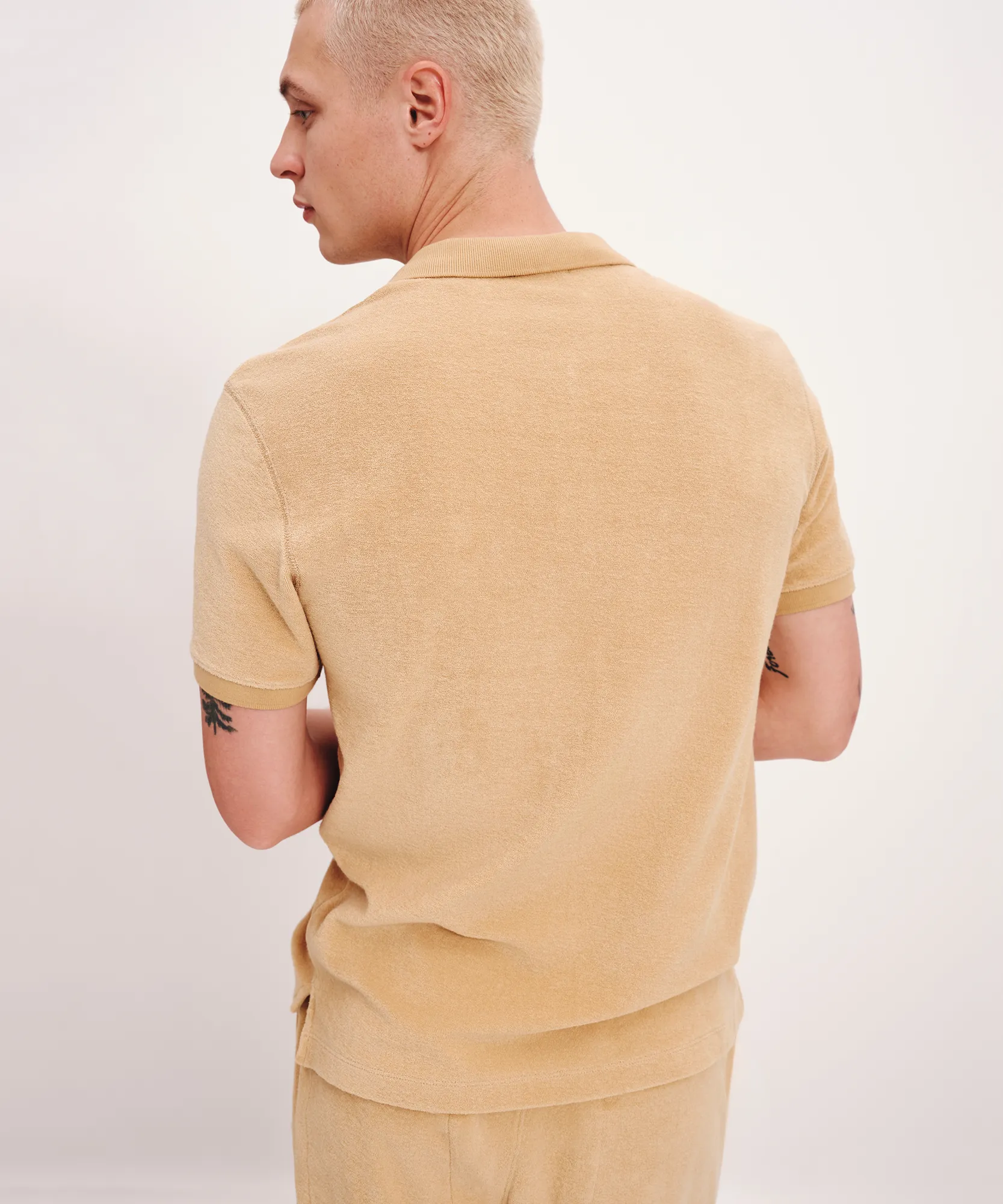 Towel Terry Short Sleeve Polo - Sand Castle