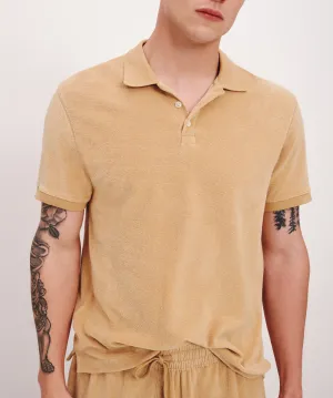 Towel Terry Short Sleeve Polo - Sand Castle