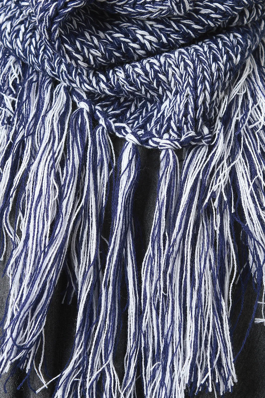 Two-Tone Fringe Muffler Scarf