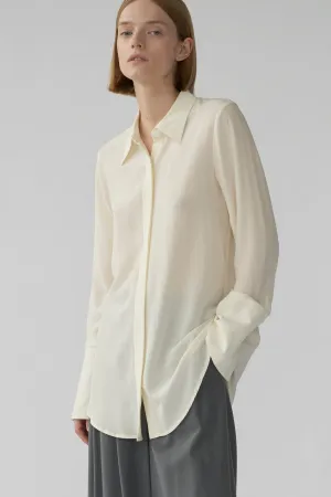 VALENTIN SHIRT - IVORY - SAND WASHED CREPE DE CHINE