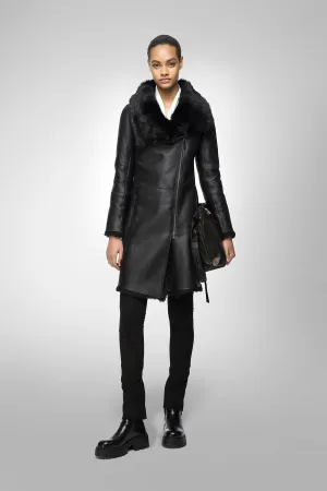 Valerie - Black Shearling Coat