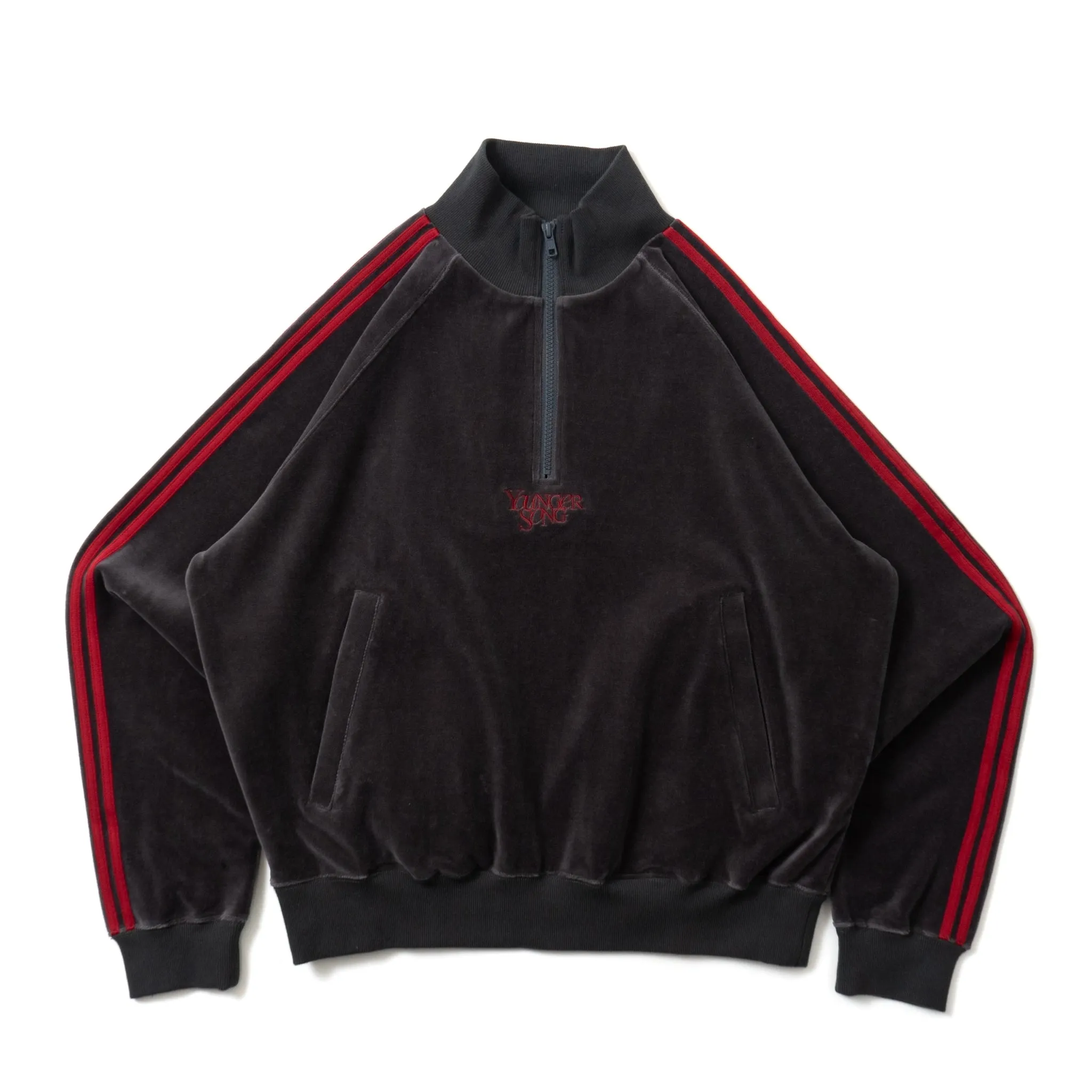 velours half zip track jacket