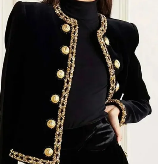 Velvet Military Jacket