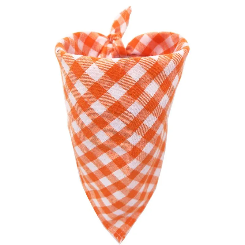 Washable Plaid Cotton Bandana For Dogs Cats