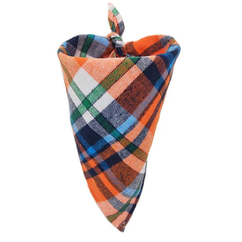 Washable Plaid Cotton Bandana For Dogs Cats