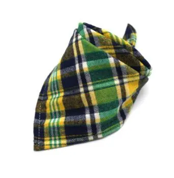 Washable Plaid Cotton Bandana For Dogs Cats