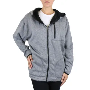 Women's Loose Fit Tech Sherpa Fleece-Lined Zip Hoodie With Chest Pocket