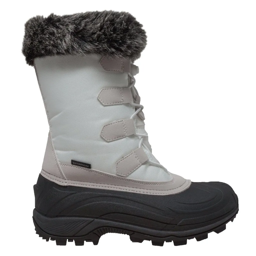 Women's Nylon Winter White Leather Boots