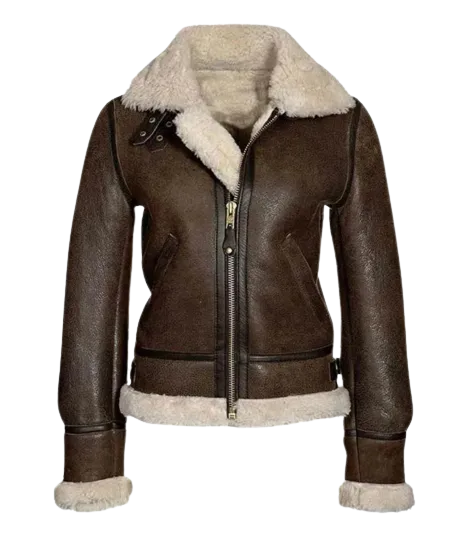 Womens RAF Aviator Real Leather Lambskin Jacket