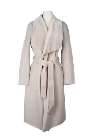 Wool Trench Coat W/ Shearling Trim