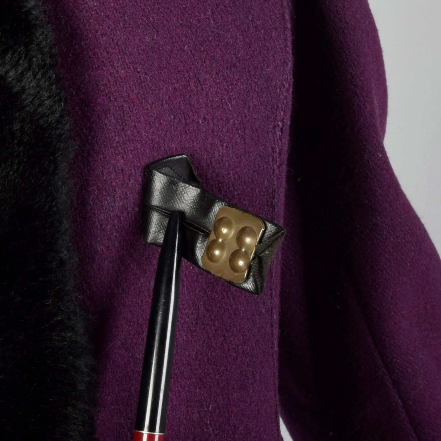 XS 1960s Purple Princess Coat with Faux Fur Trim